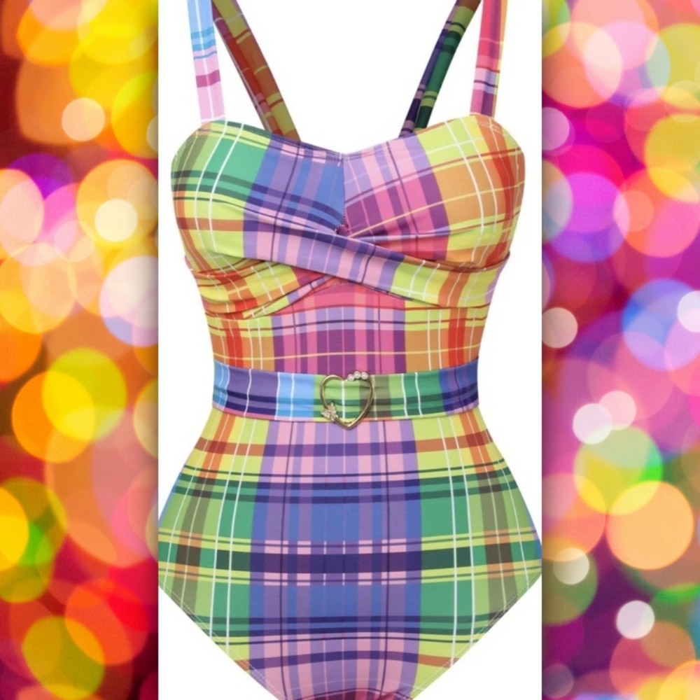 Retro Stage 70's Style Retro One Piece Swimsuit - XXL (14) - NWT